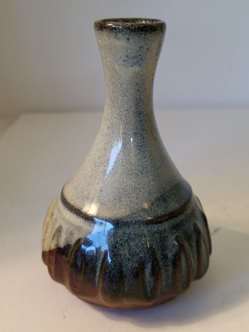 Handcrafted MCM Pottery Craft Stoneware Bud Vase  4.5"
